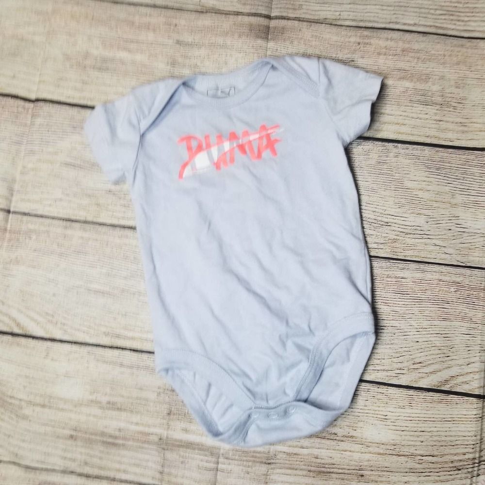 PUMA light blue statement 3-6M onesie